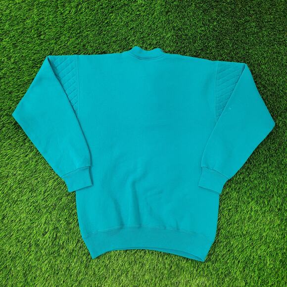 Vintage 90s MOD LEE Sweatshirt Women Large 20x26 Blue Henley - Picture 2 of 16